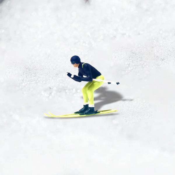 レジン1/87スキーフィギュア風景フィギュアシーンアクセサリーダークブルー