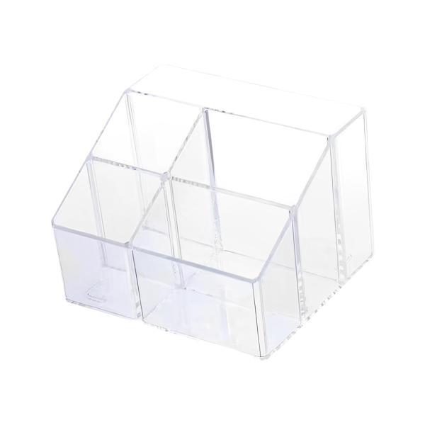 鉛筆ペンホルダークリアデスクオーガナイザー化粧ブラシオーガナイザー5コンパートメントデスクトップ文具...