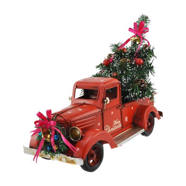 クリスマスレトロトラック、ファームハウスピックアップトラック、マントルトップベッドサイドテーブル用ク...