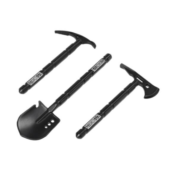 3x RC クローラースケールアクセサリーセット 装飾パーツ パーツ 亜鉛合金 金属 ツルハシ 斧 ...