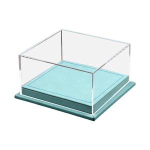 1/64スケール 2台用カーモデルディスプレイケース ポータブルアクセサリー 透明アクリル蓋 シアン