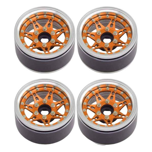 4x 1/10 RCクローラー ビードロックホイールリム 1.9インチ RCカーパーツ TF2 D1...