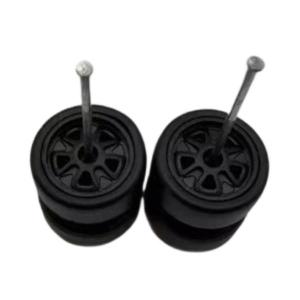 1/64 RCカー用ホイールとタイヤ2個入り 頑丈な直接交換用スペアパーツアクセサリー ブラック