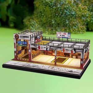 駐車場ジオラマ建物モデル 1/64 ミニチュア リビングルーム 整然としたコレクション ショールーム モデルカー ディスプレイケース ライト