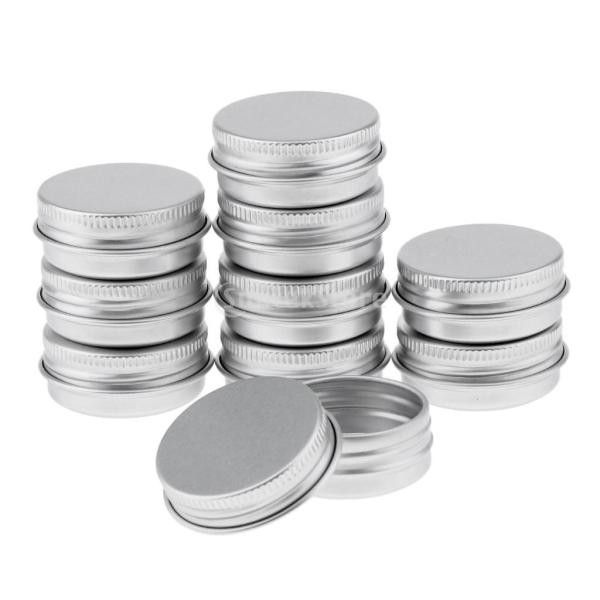 アルミ缶 丸い 空缶 ポット 化粧品 詰替え 容器 クリーム瓶 収納ボトル 5タイプ選べる - 10...