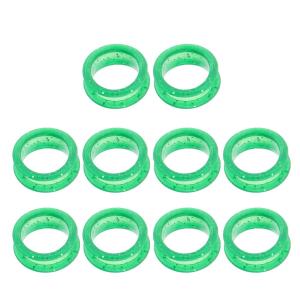 シザー用 ハサミ 指穴調整リング シザーリング フィンガーリング 指のリンググリップ  ヘアカット ゴム製 10個入 5色選べる - 緑