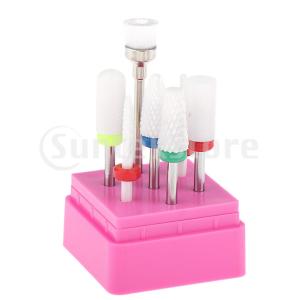 7xセラミックネイルドリルビットセット電気ドリルビット用バレルヘッドディス付き粗研削ツール