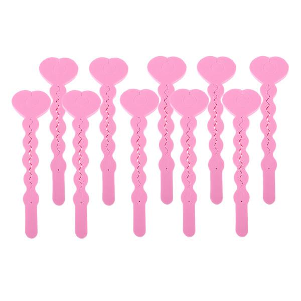 ユニークなハート型のキーデザインスポンジヘアカーラー理髪ローラーピンク