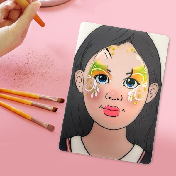 顔練習ボード 再利用可能 洗える メイクアップアーティスト カラーメイクアップテンプレート 女の子