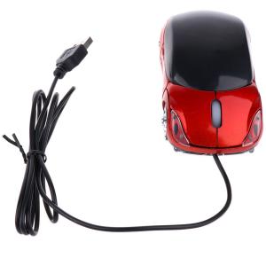 有線マウス USB 　PCマウス ラップトップ パソコン用 ミニ 光学式 車型　全3色 - 赤