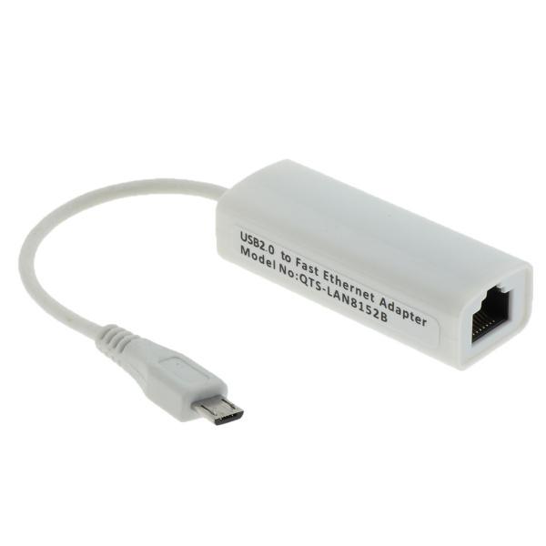 Micro USB2.0 to イーサネットRJ45ネットワークLANアダプター Android W...