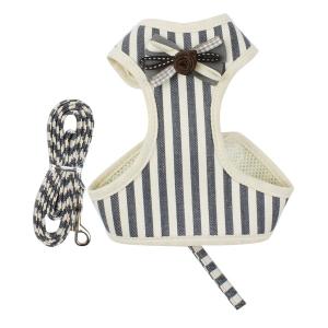 ファブリックペット犬ウォーキングベストハーネスパピーリーシュトレーニングカラーグレー