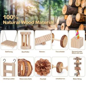 モルモットおもちゃチンチラハムスターローラーラット咀嚼おもちゃバニーウサギ鳥運動モル木製歯のため