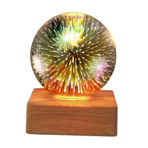 USB電源LED3D花火ガラスボールナイトライ...の詳細画像4