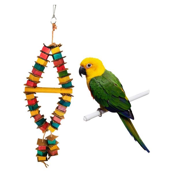 鳥かごおもちゃカラフルな鳥かごオウムかみ傷おもちゃペット用品2弦