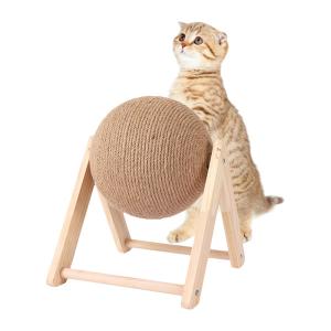 ペット用品用木製猫スクラッチボールエクササイズ7.09x7.09x6.29インチ