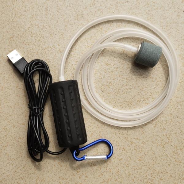 USB水族館酸素ポンプ水槽エアポンプエアレーター超静かで効率的な黒