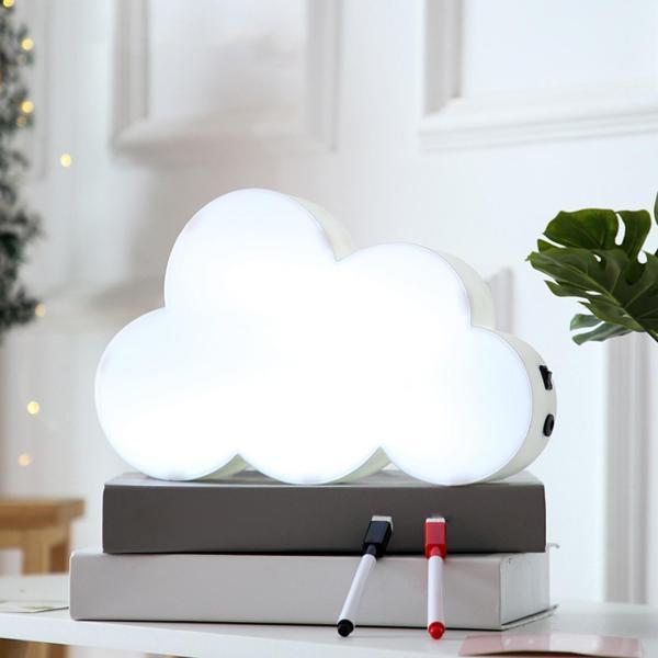 書き換え可能な常夜灯ノートボードクリスマスデスクトップ用LEDメッセージボードホワイト