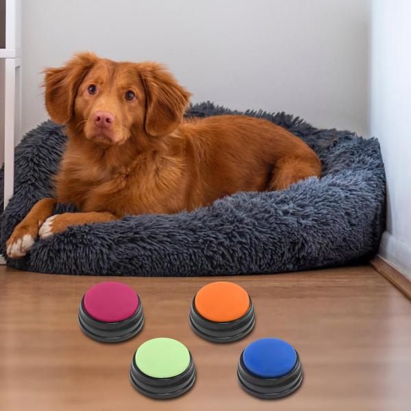 4 個記録可能なトーキングボタン犬インタラクティブおもちゃレコーダー再生知育玩具子供の学習のための録...