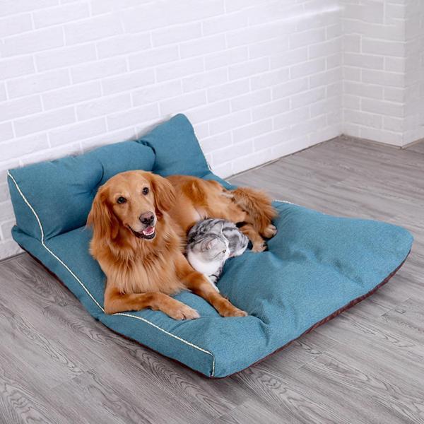ペットブランケット猫の睡眠パッド暖かく快適な犬のベッドマットソファ旅行ブルー58cmx48cmx22...