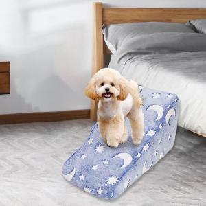 3段 犬用はしご 犬用階段 犬 猫用ステップ ペットステップ 夜光付き 耐久性 洗える ノンスリップベース スタームーン 58x31x28cm