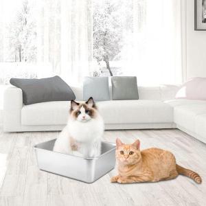 猫用トイレ ステンレス鋼 大型オープントップ ...の詳細画像2