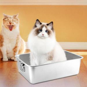 猫用トイレ ステンレススチール製 大型オープン...の詳細画像4