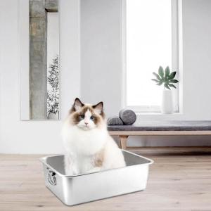 猫用トイレ ステンレススチール製 大型オープン...の詳細画像5