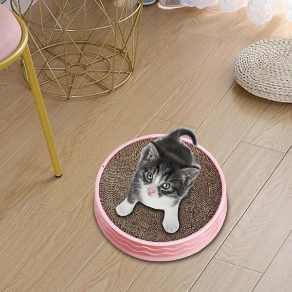 猫スクラッチャー ベッド ラージ ラウンド ソファ 家具保護 猫 ラウンジャー プレイ ピンク