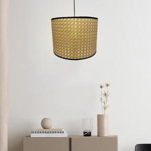 リネンドラムランプシェード 素朴な織りランプシェード リビングルーム レストラン カフェ用 30cmx20cm コーヒー