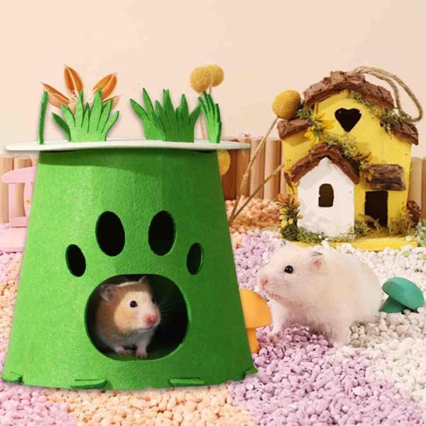 ハムスターハウスケージアクセサリー隠れ家ハウスチャンバーかわいいオールシーズンシュガーグライダーマウ...