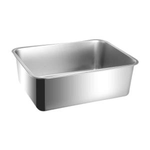 猫用トイレボックス ステンレススチール 飛び散り防止 オープントップ 大型 室内猫用 44.5cmx34.5cm