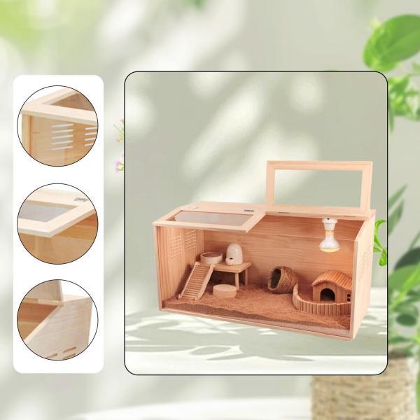 ひよこ用育雛箱 ウズラ小屋 軽量 両開き 多目的木製飼育箱 ウズラ アヒル 鳥用 小型鶏小屋