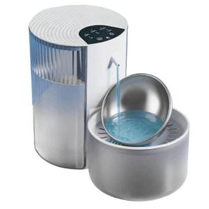 自動給水器セパレーター付き猫用給水器 USB電源 3L 猫用給水器 ダブルタンク設計 ホワイト 加熱式ステンレスボウル