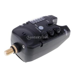 釣りアラーム 釣竿振動センサー 警報器 音と光 活動自由 6段階調節 耐水性 便利 全3色 - 赤