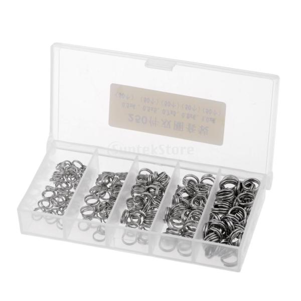 スプリットリング 釣りスナップ コネクタ ラウンド 釣り糸 フック ステンレス 強張力 超高強度 シ...