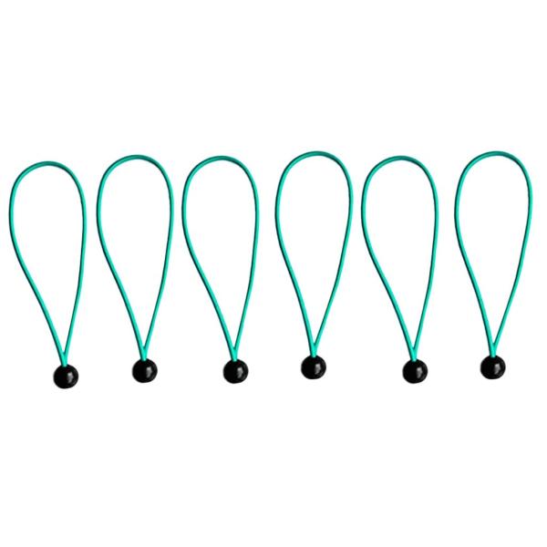 6個 ボールコードタープ ターポリン フラグポールコード コードエンド 弾性ロープ 全8色 - 緑