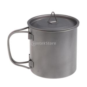 蓋付き コーヒーマグ 400ml チタン キャンプ ハイキング アウトドア用 マグカップ