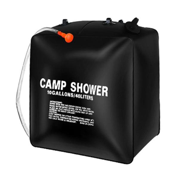 キャンプシャワー用ポータブルシャワーバッグ40L / 10ガロン太陽熱温水シャワー屋外旅行用キャンプ...