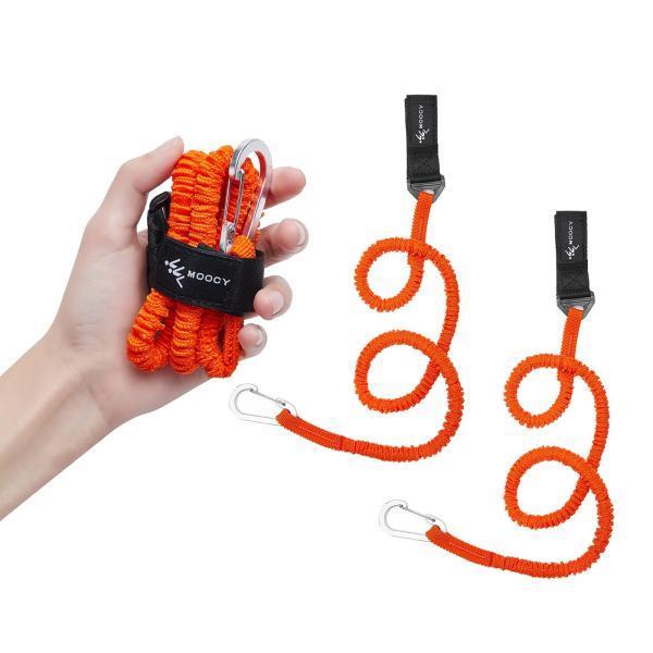 カヤックパドルリーシュ安全ストラップ釣り竿カヌー釣り竿ホルダー2個