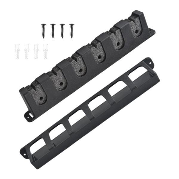 釣り竿ホルダー 壁掛け ホッケースティック用 レストラン ビリヤードルーム ブラック 垂直