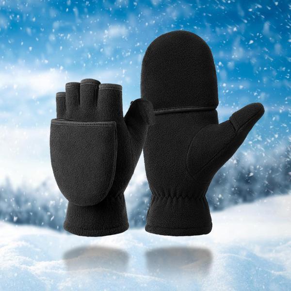 冬用指なし手袋 暖かい冬用フリップグローブ 日常用 アウトドア M