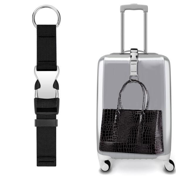 Add A Bag ラゲッジストラップ 高耐久 スーツケース用 機内持ち込みバッグ 出張 ブラック