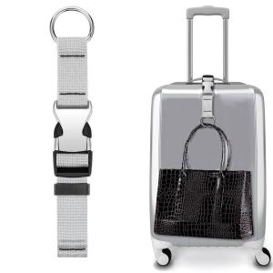 Add A Bag ラゲッジストラップ 高耐久 スーツケース用 機内持ち込みバッグ 出張 ライトグレ...