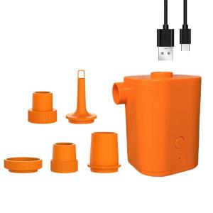 電動エアポンプ コンパクトミニポンプ インフレータブルマットレス スイミングリング用 オレンジ｜stk-shop