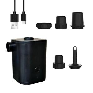 電動エアポンプ コンパクトミニポンプ インフレータブルマットレス スイミングリング用 ブラック｜stk-shop