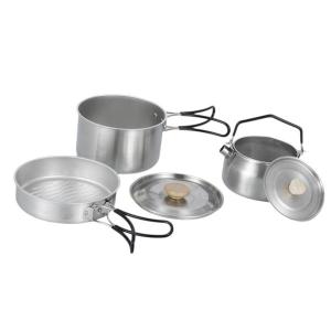 キャンプ用メスキット アウトドア用調理器具 お手入れ簡単 キッチン用品 フライパン ケトル 旅行 バックパッキング アウトドア BBQ 釣り