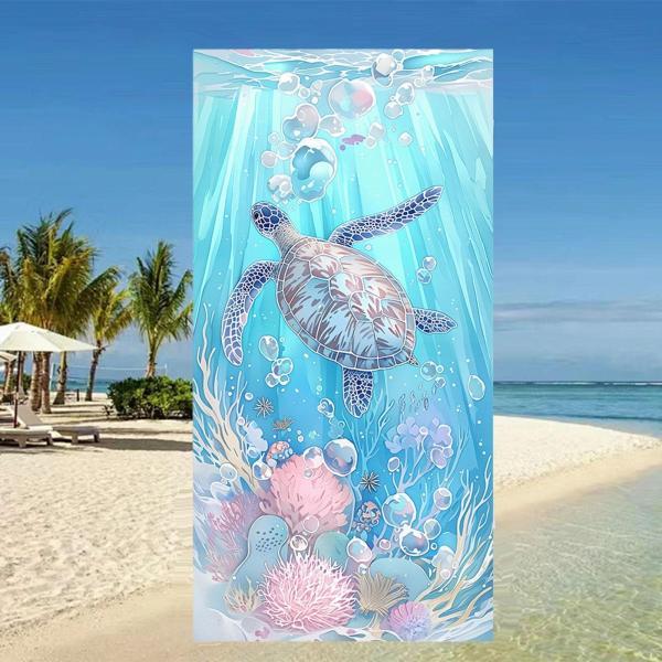 ビーチタオル スイムタオル 多目的 ソフト 超吸収性 旅行 スパ用 L ブルー