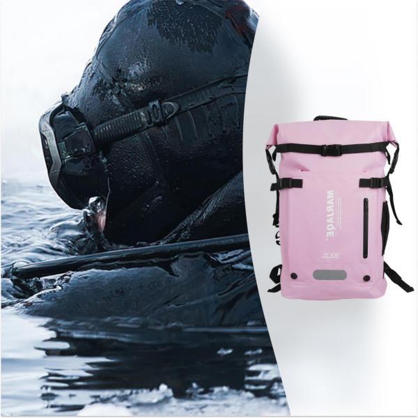 30L ダイビングギアバックパック 防水 乾湿分離 軽量 デイパック ピンク