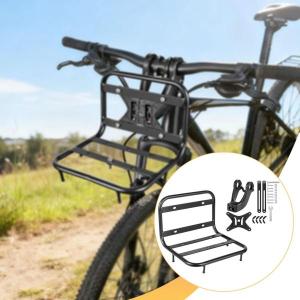 自転車フロントラックキャリアカーゴパニエユニバーサルフロント自転車カーゴラック荷物棚旅行マウンテンバイク用